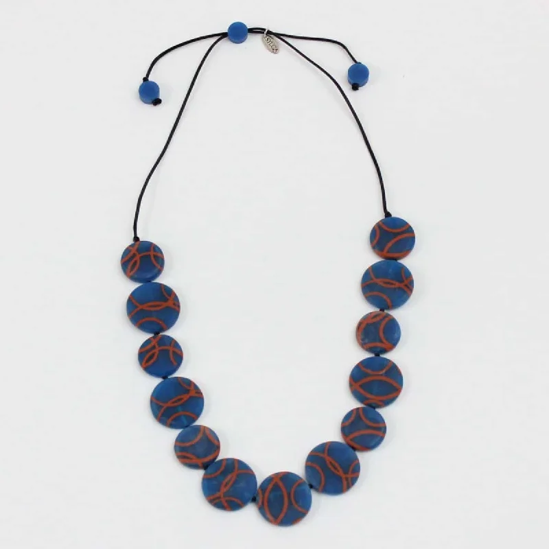 women flower pendant necklaces -Royal Blue Lydia Necklace