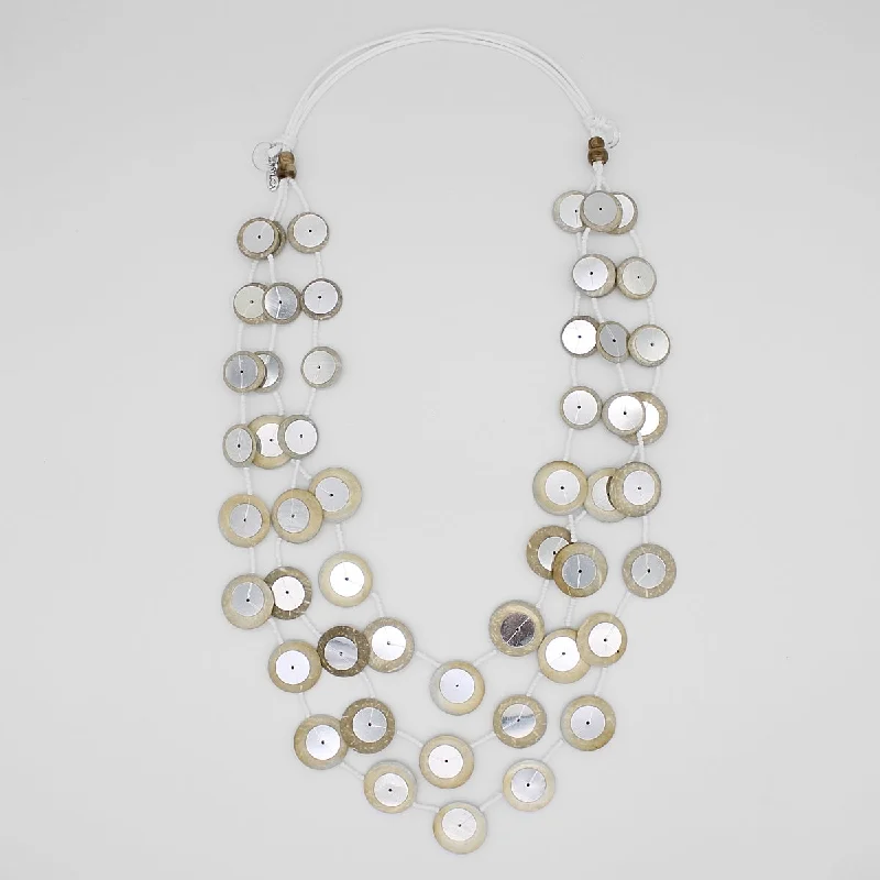 women geometric necklaces -Ivory Iridescent Arabella Necklace