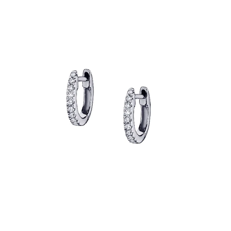 women luxury diamond earrings -MICRO DIAMOND HUGGIES