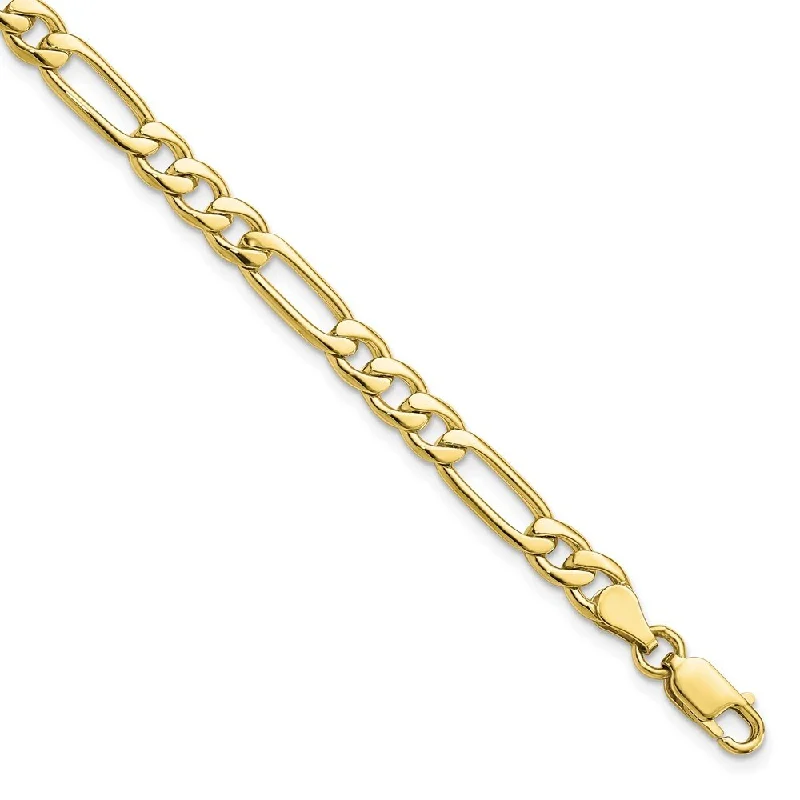 women infinity charm bangles and bracelets -10k Yellow Gold 5.25mm Fancy Link Bracelet, 8"