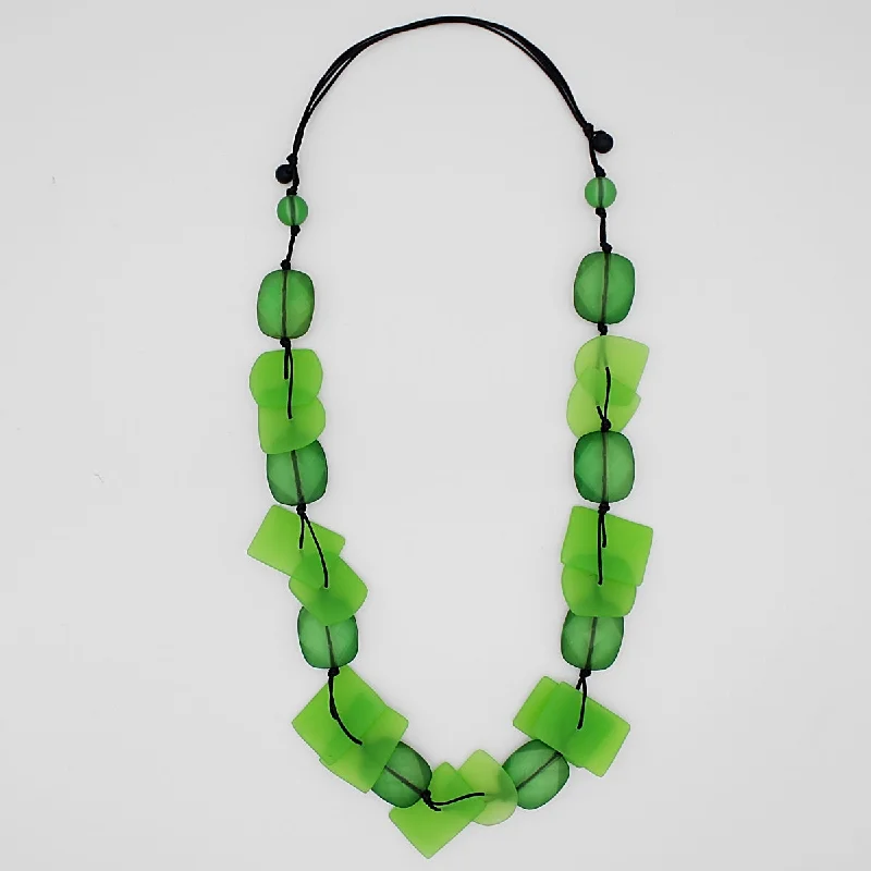 women infinity heart necklaces -Green Kalea Necklace