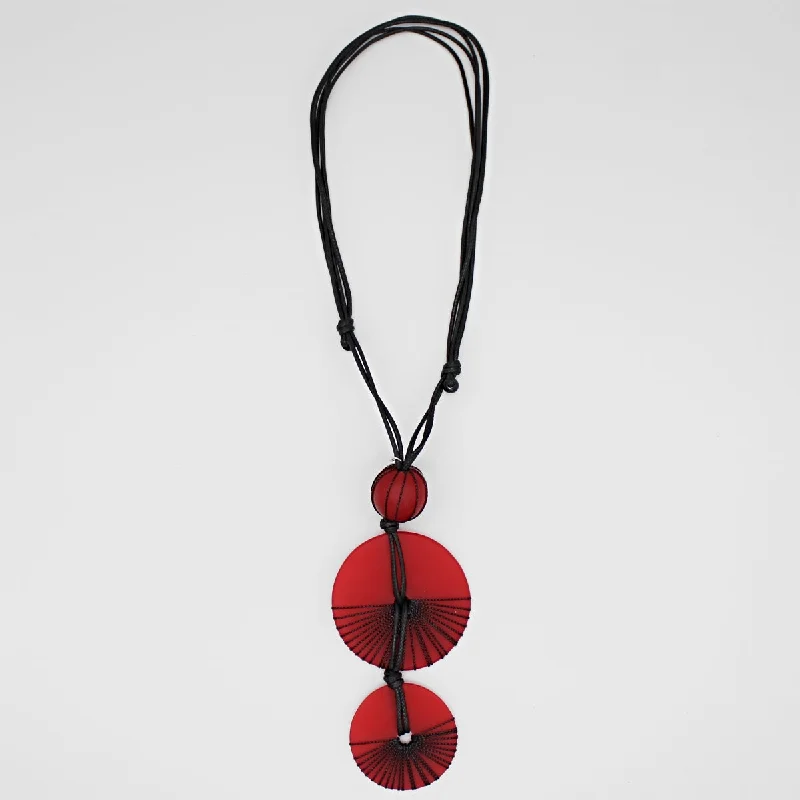 women floral necklace designs -Red Frosted Yanna Necklace