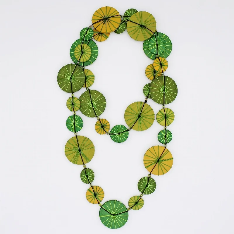 women floral necklace designs -Green Leilani Necklace