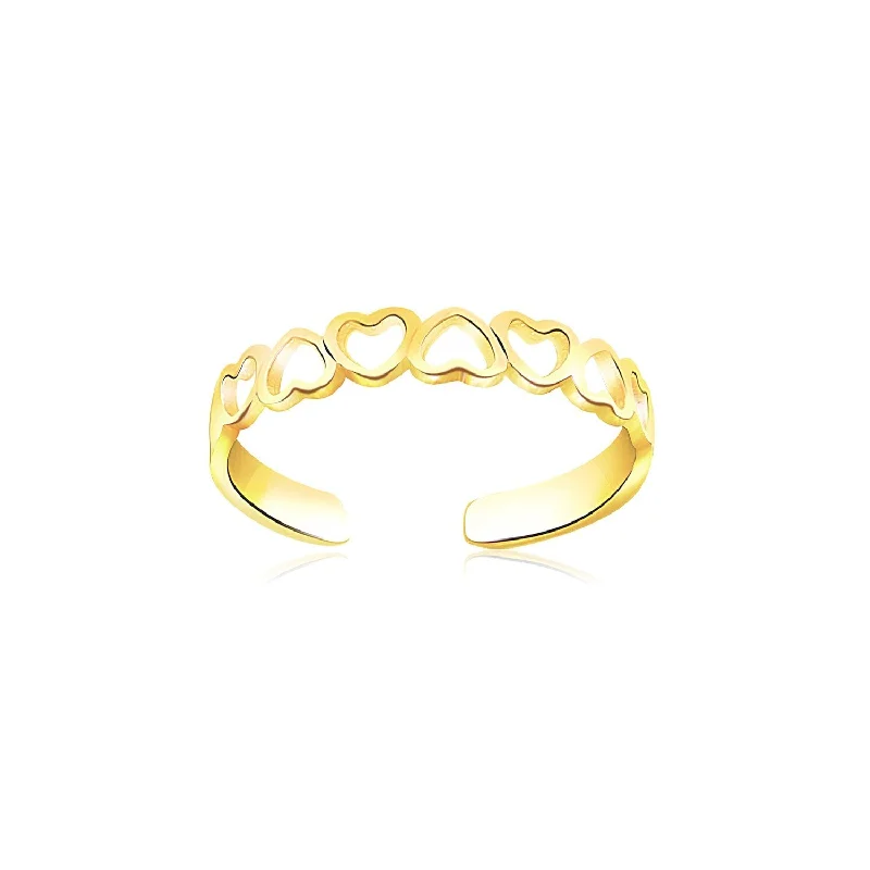 women luxury gold engagement rings -14k Yellow Gold Heart Toe Ring