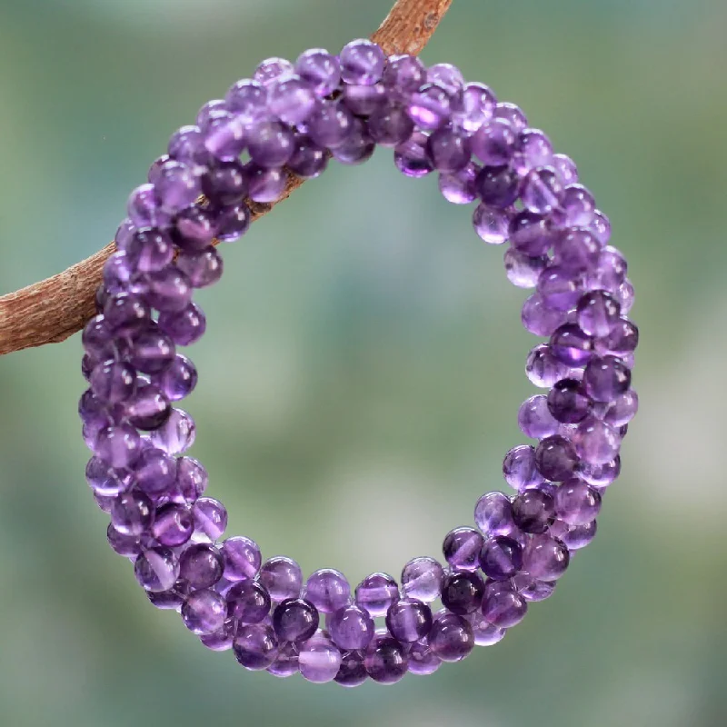 women infinity bangles and bracelets -NOVICA Handmade Amethyst 'Love Song' Bracelet (India)