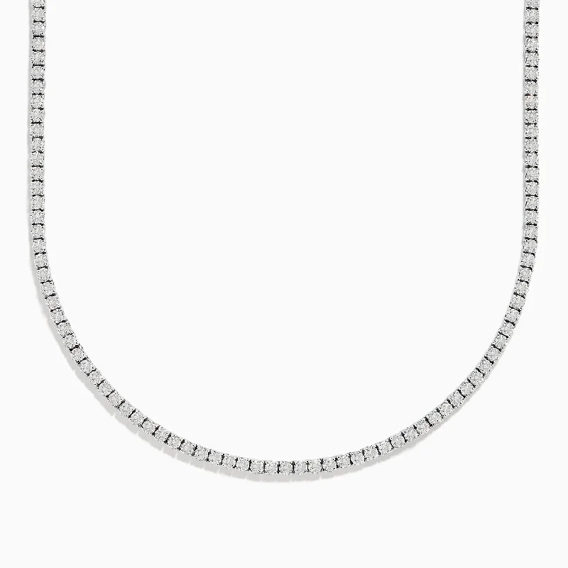 women trendy necklaces -14K White Gold Diamond Necklace