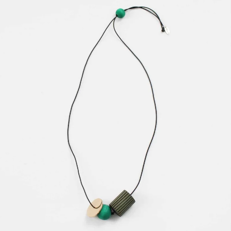 women elegant layered necklaces -Geometric Adelaide Necklace Green