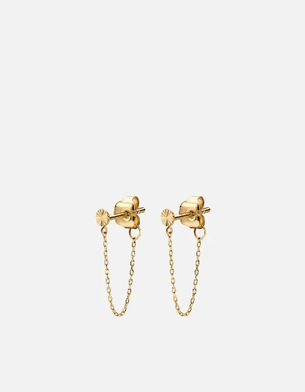 Stud earrings for women -Soleil Chain Earrings, 14k Gold