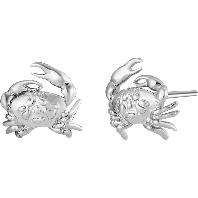 women geometric stud earrings -2D Crab Cancer Zodiac Stud Earrings