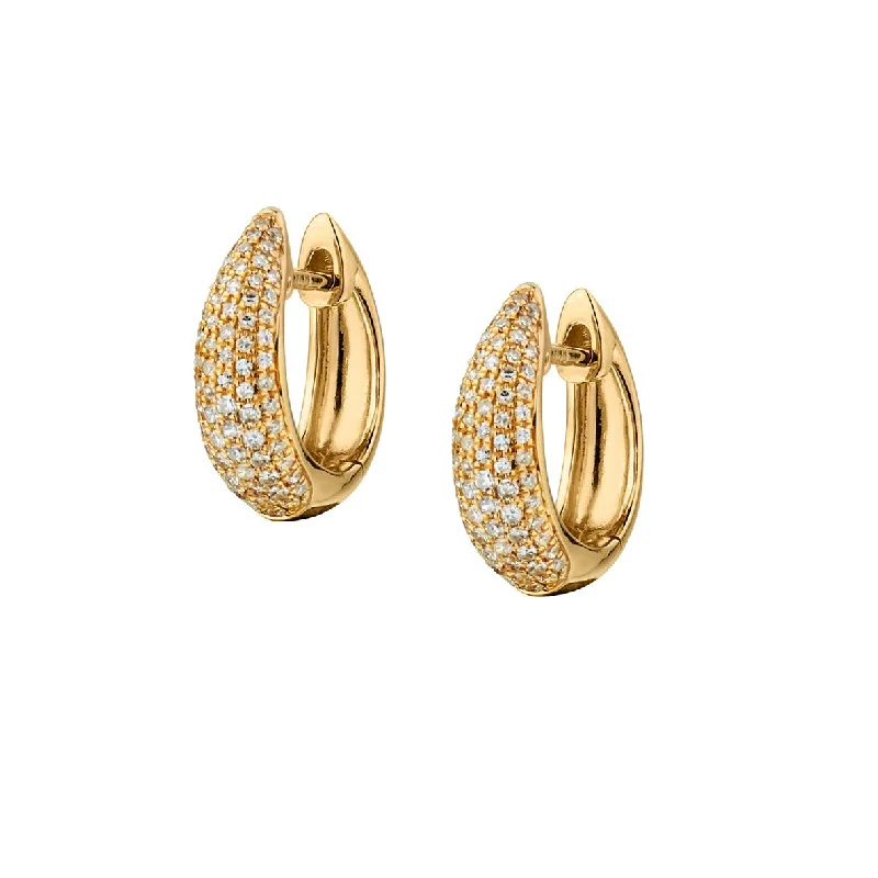 women oversized earrings -PAVÉ DIAMOND HUGGIE STYLE EARRINGS