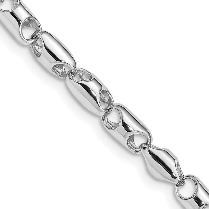 women infinity bangles and bracelets -14k White Gold 4.1mmFancy Link Bracelet, 7"