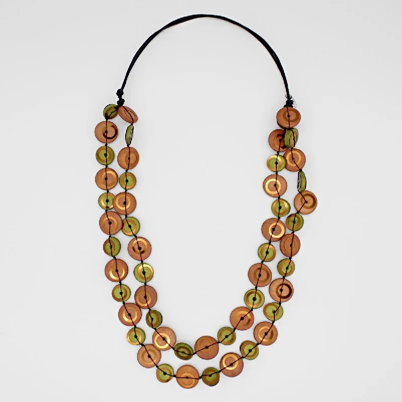 women bar necklaces -Rust Bobbie Double Strand Necklace