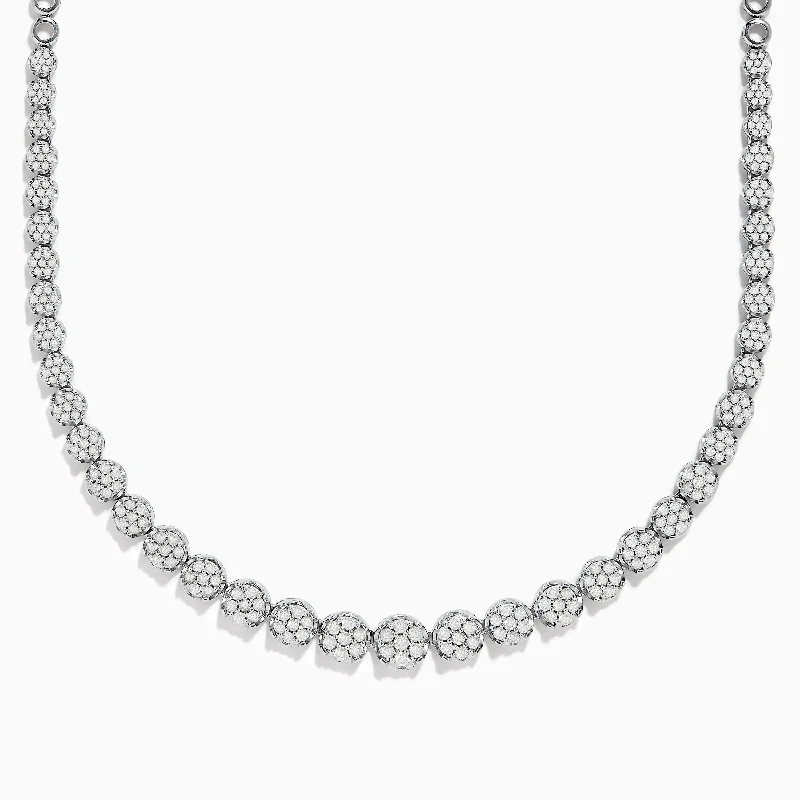 women dainty necklaces -925 Sterling Silver Diamond Bouquet Necklace