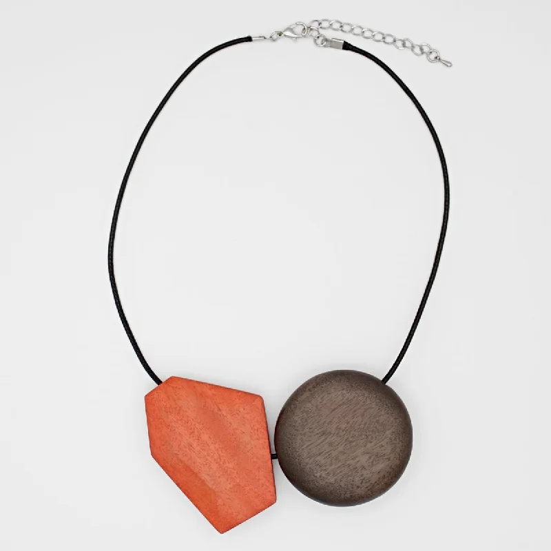 women emerald necklaces -Orange and Brown Bristol Necklace