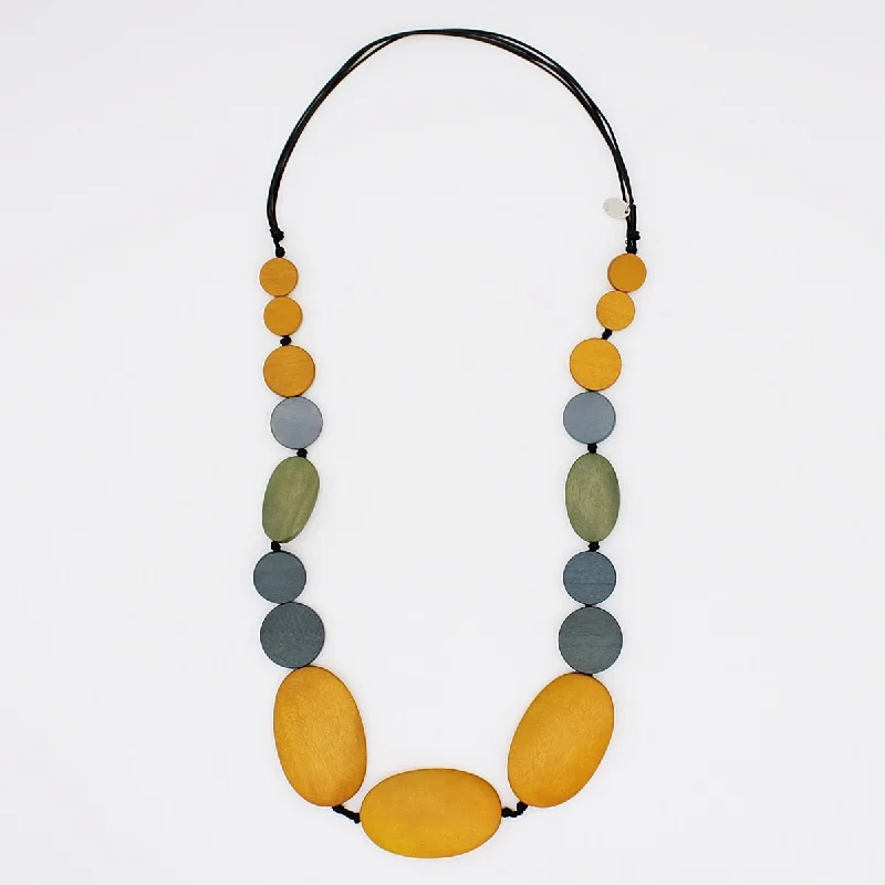 women sterling silver necklaces -Mustard and Gray Sybil Necklace