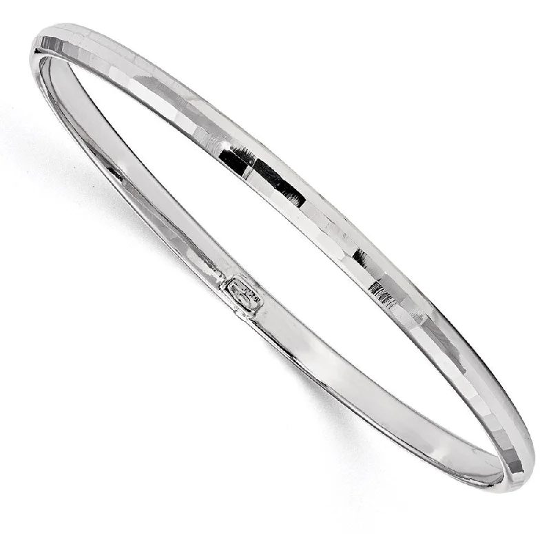 women customized bangles and bracelets -10k White Gold 4.25 Bangle Bracelet, 7"