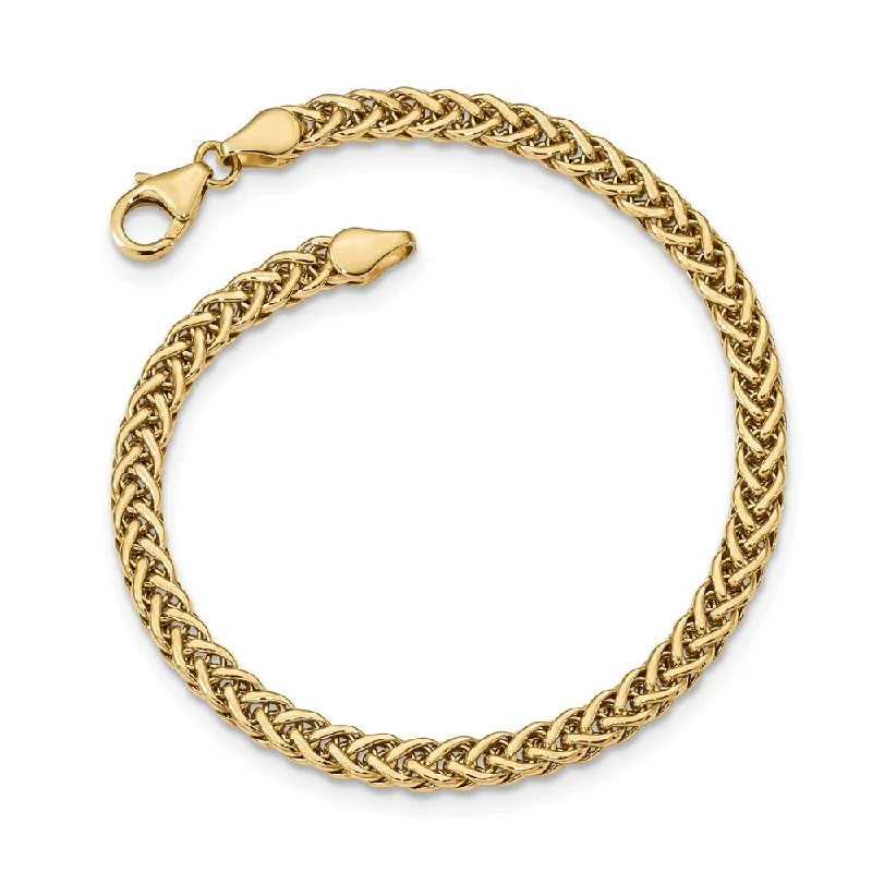 women rose gold bangles and bracelets -14k Yellow Gold 4.3mm Fancy Link Bracelet, 7.5"