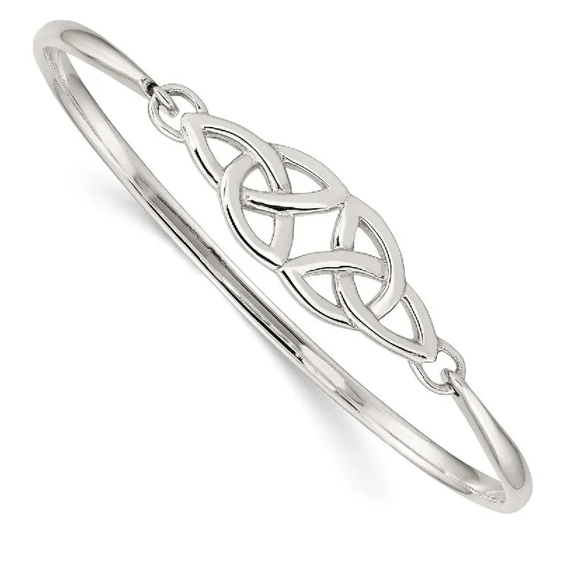 women floral charm bangles and bracelets -Curata 925 Sterling Silver 7" Celtic Knot Expandable Stackable Bangle Bracelet