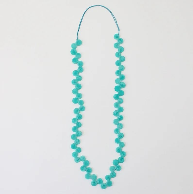 women silver chain necklaces -Turquoise Double Bead Sierra Necklace