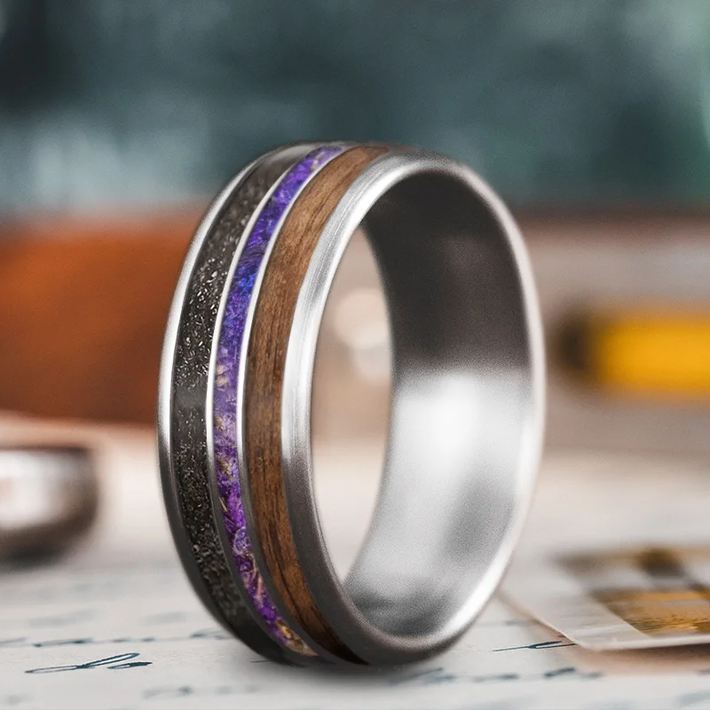 women wedding bands -Custom Design - 3-Inlay Narrow Center vzNgBZCY0MoFuetHfi5x5CUs