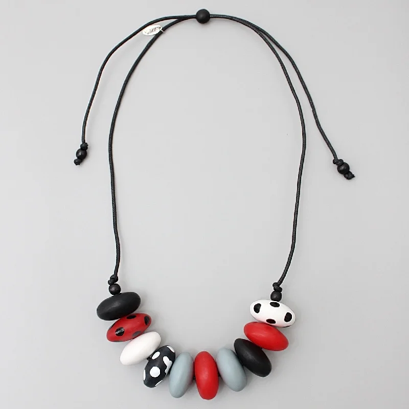 women pearl necklaces -Red Chunky Bead Lulu Statement Necklace