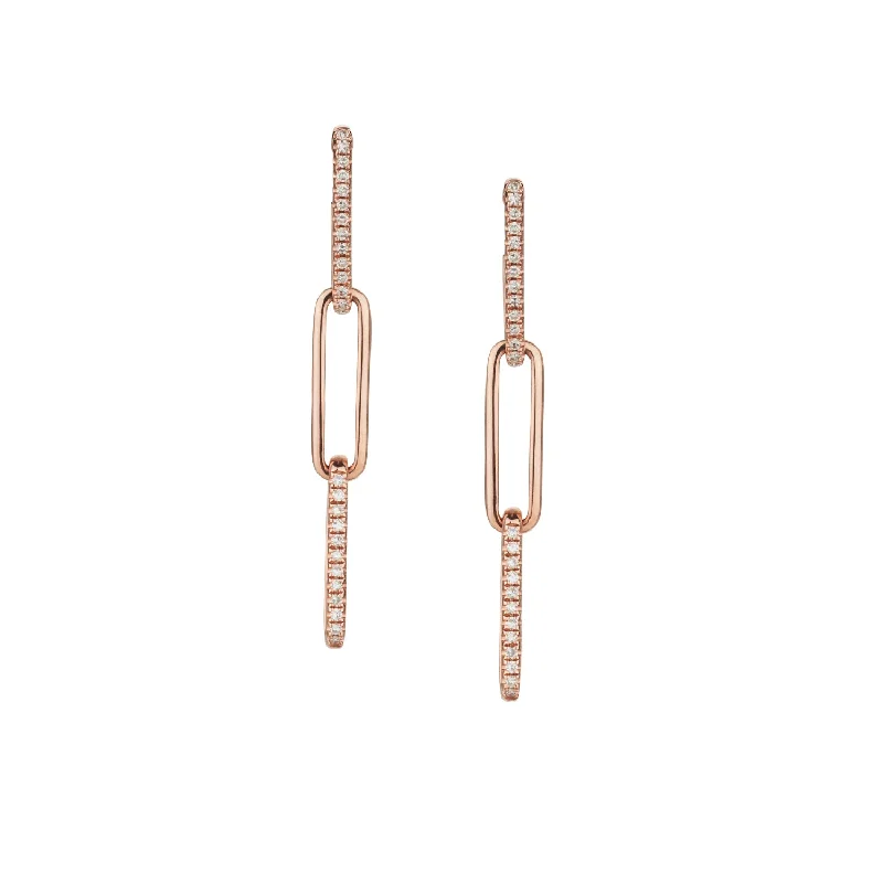 women chandelier earrings -DIAMOND LINK DROP EARRINGS