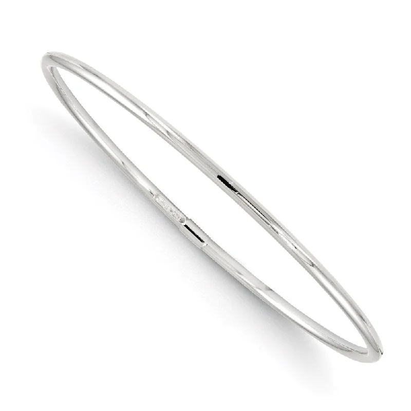 women sleek gold bangles and bracelets -10k White Gold 9.75mm Slip-On Bangle Bracelet, 8.25"