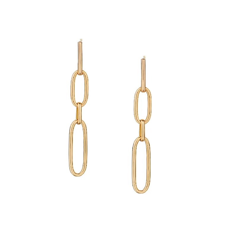 women statement earrings -OVAL LINK EARRINGS