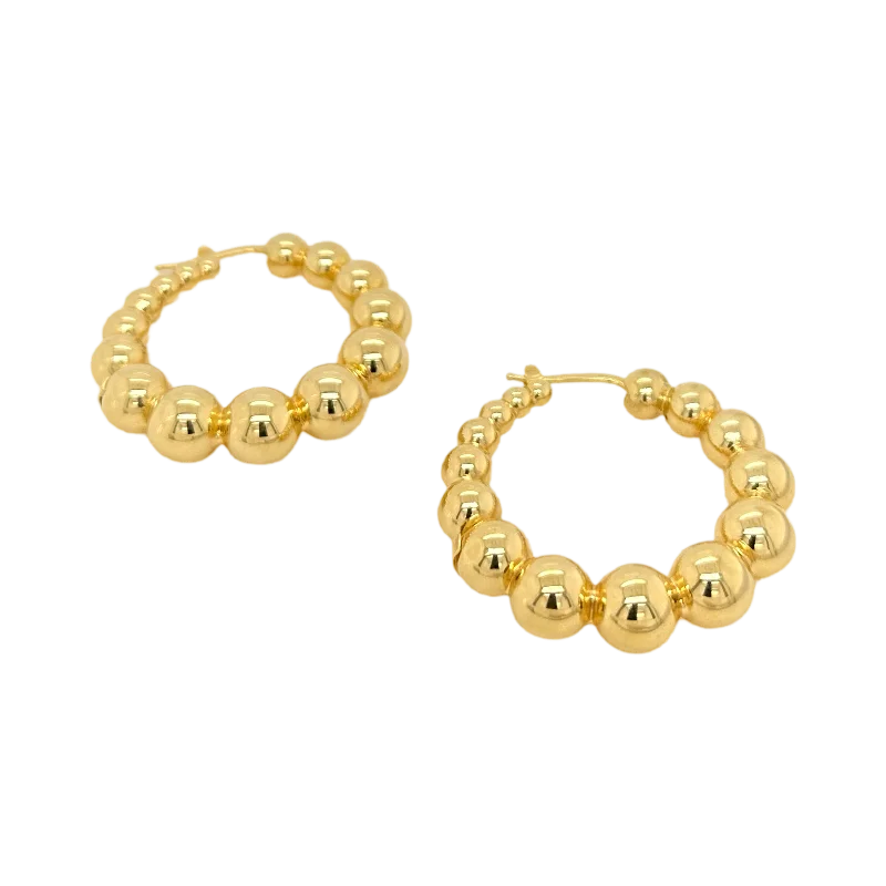 women round earrings -BALL HOOPS