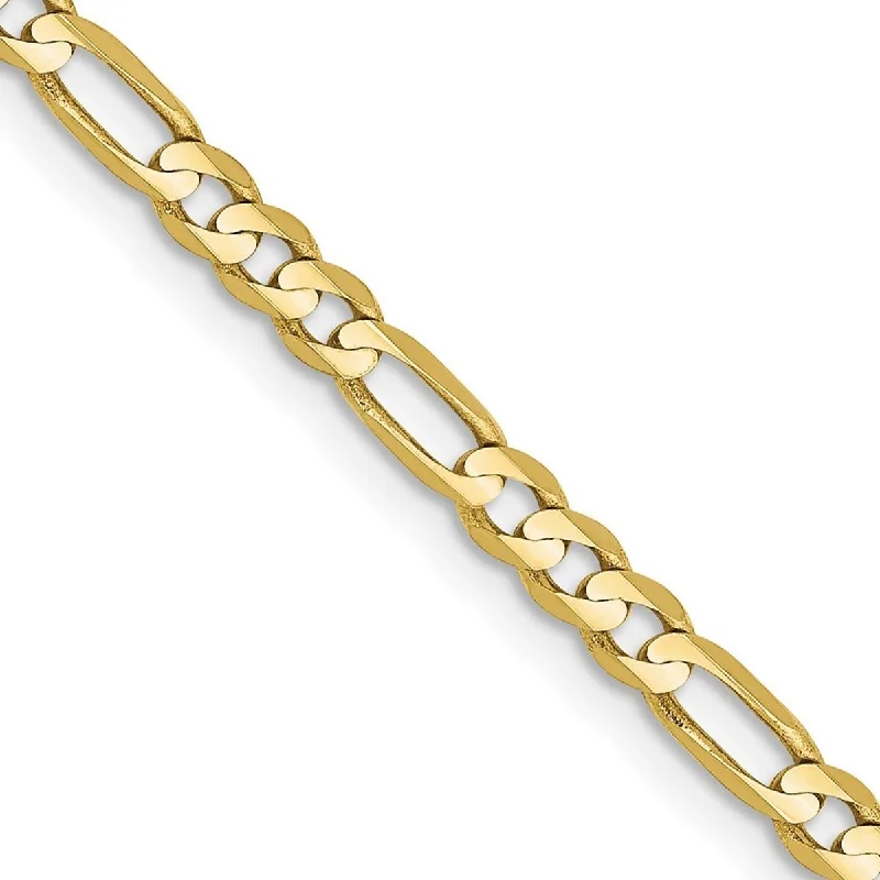 women classic bangles and bracelets -Curata 10k Yellow Gold Solid Polished Lobster Claw Closure 3.0mm Figaro Chain Bracelet - 7 Inch - Lobster Claw