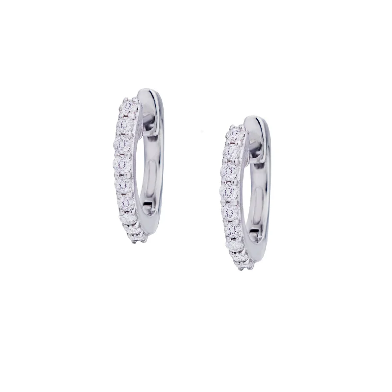 women oversized earrings -DIAMOND HUGGIE EARRINGS