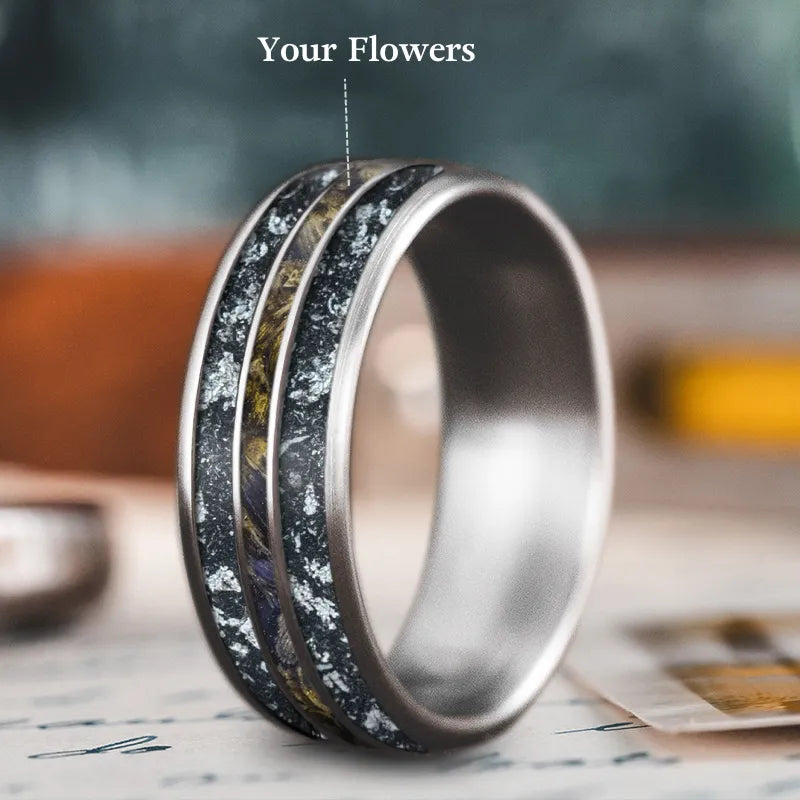 women eternity rings -Custom Design - 3-Inlay Narrow Center Ring YJimFPKP9oJPWgw6bAgMRaFF