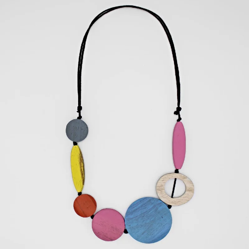 women statement chain necklaces -Pastel Multi Color Ayla Necklace