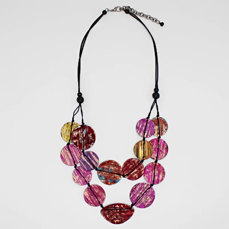 women classic gold necklaces -Magenta Quinn Dual Strand Shell Necklace