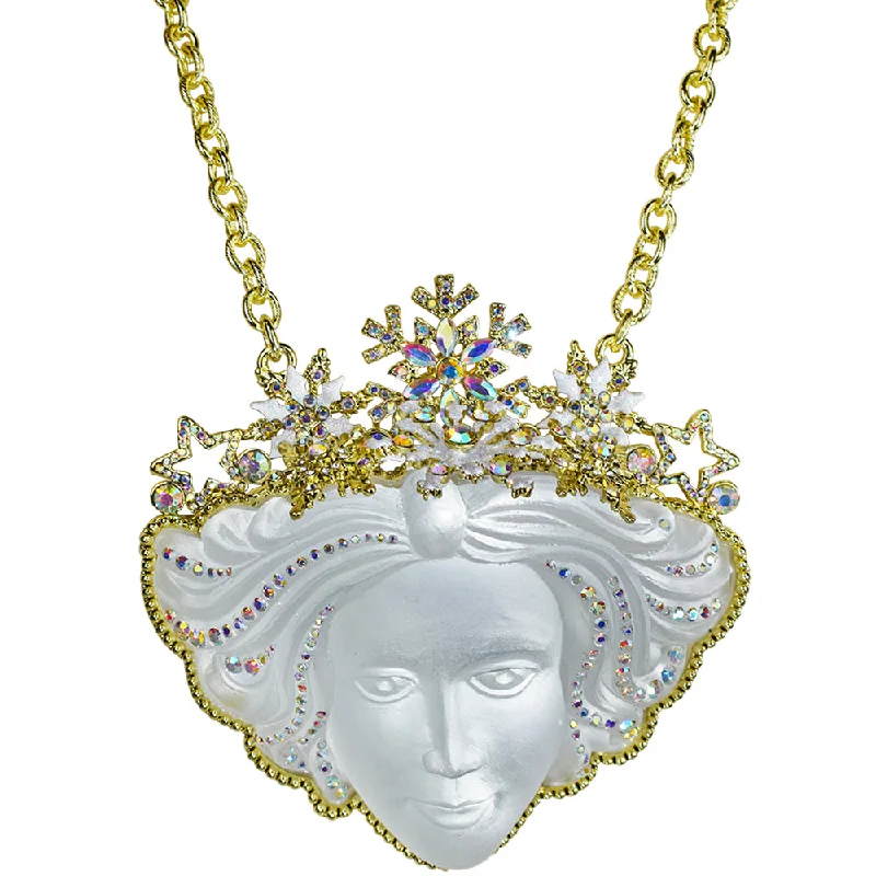 women delicate necklaces -Dream Queen Ornament Necklace (Goldtone)