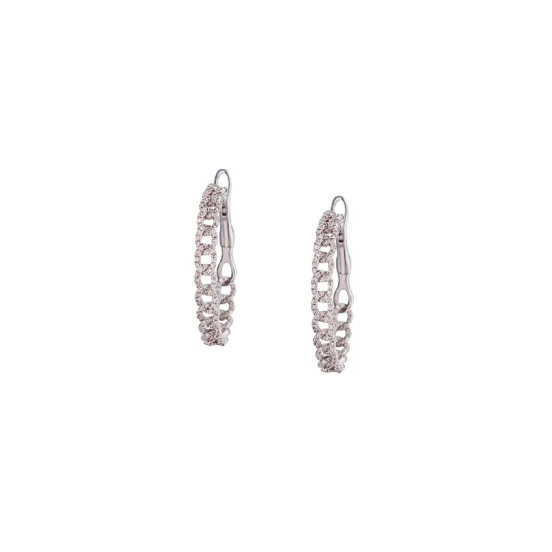 women cuff earrings -DIAMOND LINK HOOPS