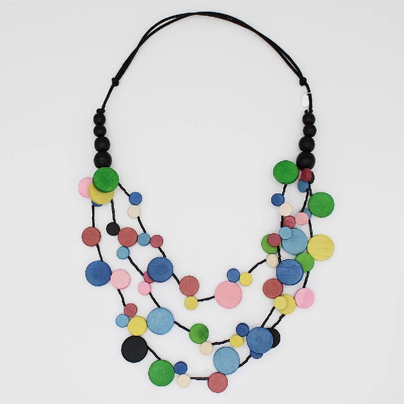 Silver necklaces for women -Colorful Multi Strand Millie Necklace