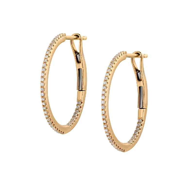 women long earrings -DIAMOND HOOP EARRINGS