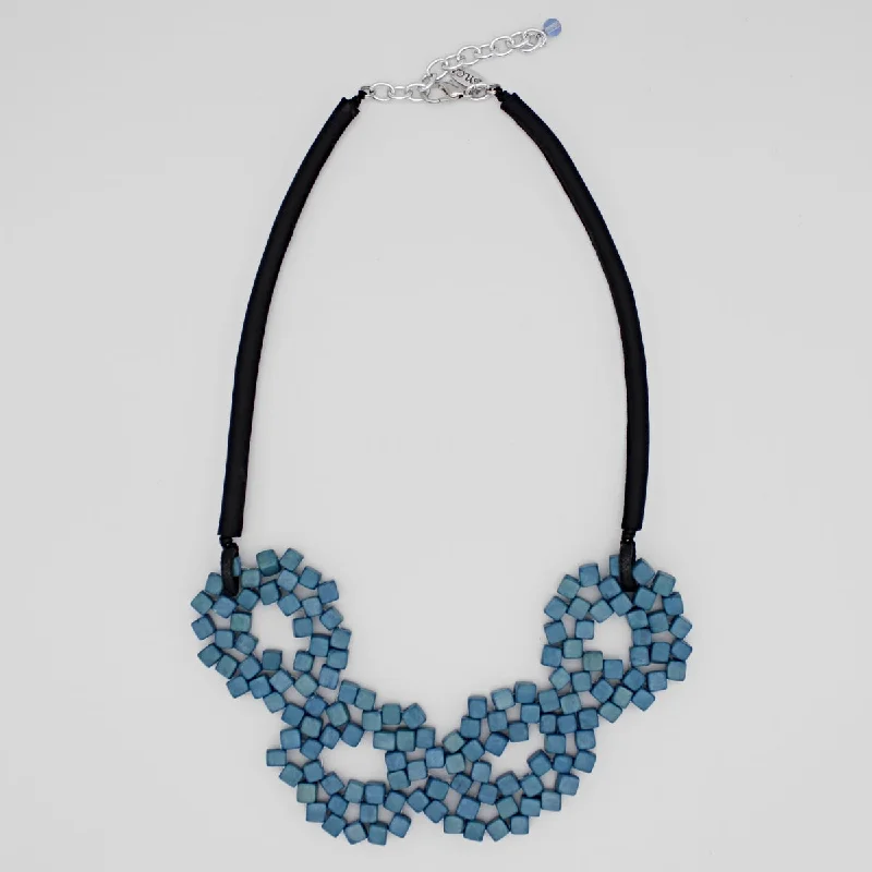 women sterling silver necklaces -Blue Elyse Beaded Necklace