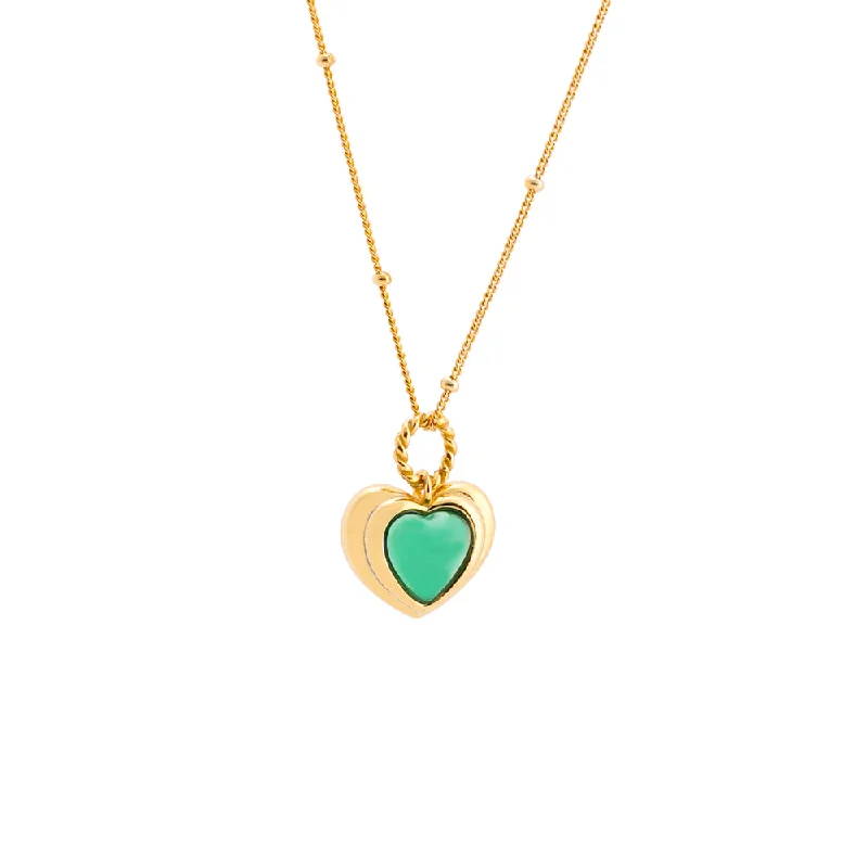 women infinity heart necklaces -Vintage Agate Pendant Necklace