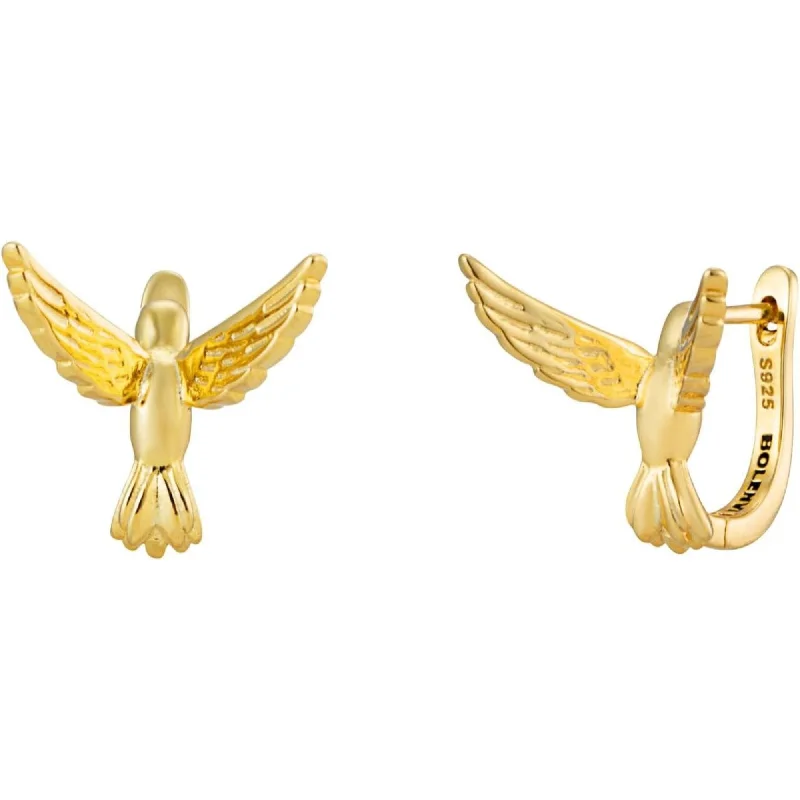 women art deco earrings -Hummingbird Hoop Earrings