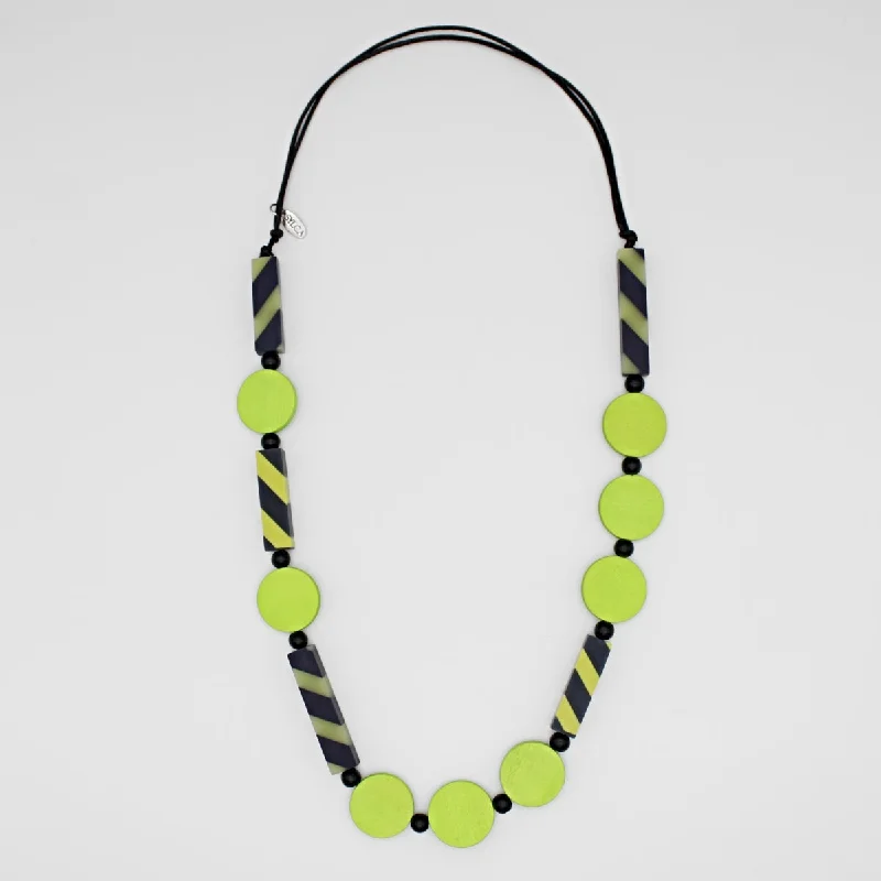 women ruby necklaces -Lime and Navy Statement Necklace