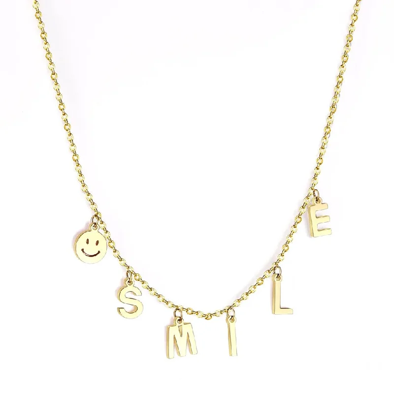 women gemstone necklaces -Gleaming SMILE Necklace