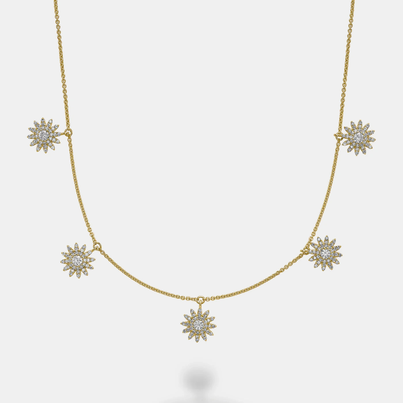 women gemstone necklaces -Diamond Starburst Necklace