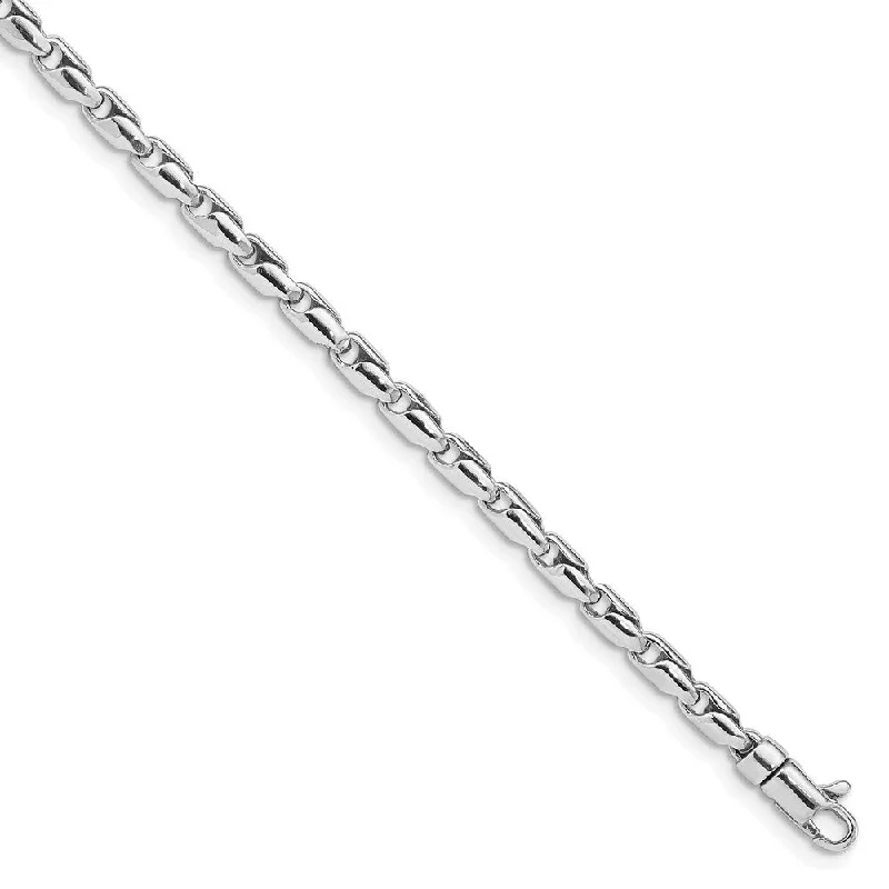 women multi-color bangles and bracelets -14k White Gold 3mm Fancy Link Chain Bracelet, 7.25"