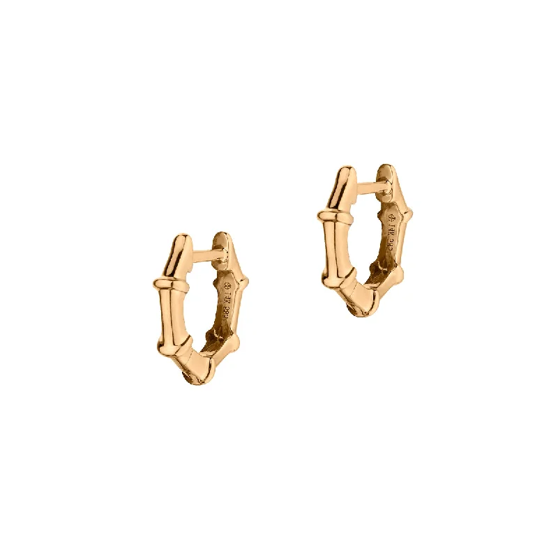 Stud earrings for women -BAMBOO HUGGIE STYLE EARRINGS