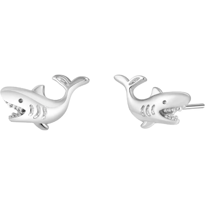 Pearl earrings for women -Shark Stud Earrings