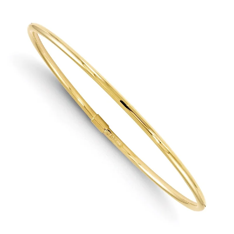 women luxury gold bangles and bracelets -10k Yellow Gold Slip-On Bangle Bracelet, 8.25" (W-3mm)