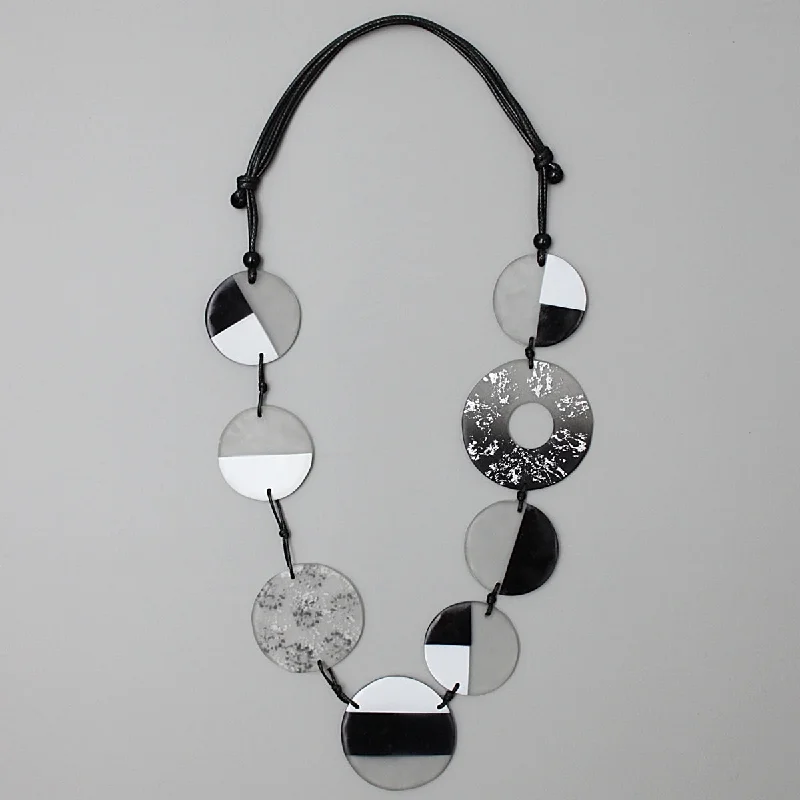 women infinity necklaces -Black and White Emmie Necklace