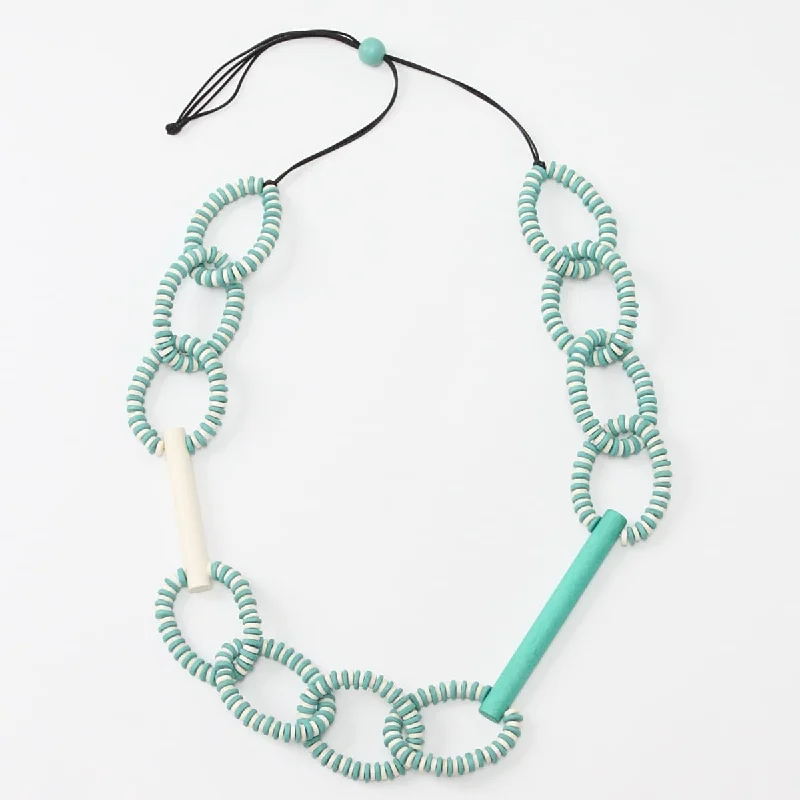 women personalized name necklaces -Aqua & Ivory Melissa Necklace